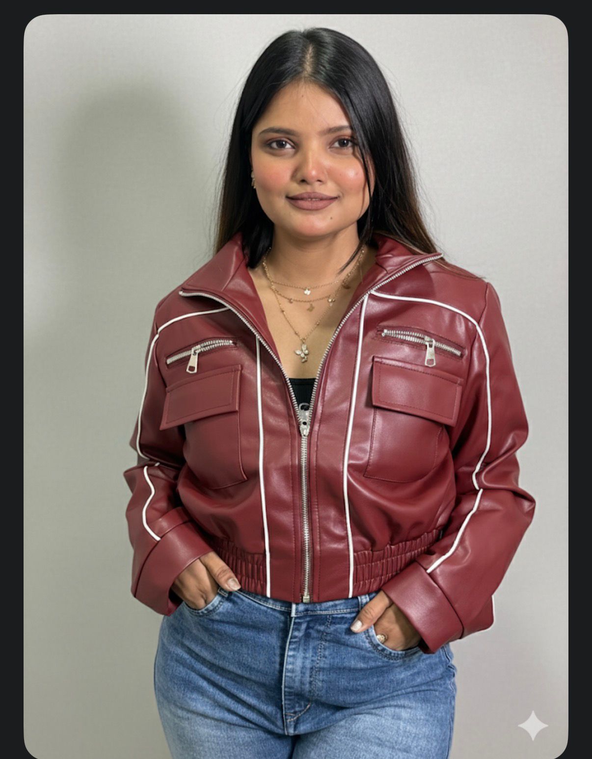 Leather Jacket Crop for Winters VC07