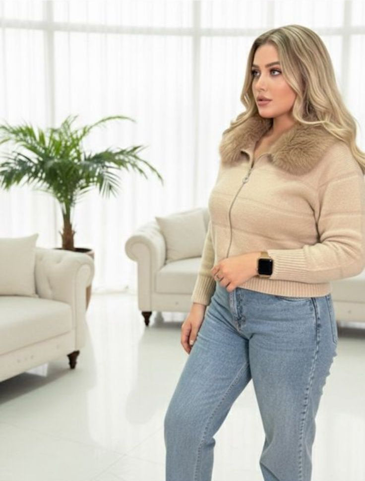 Woolen Zipper Top for Girls VC17